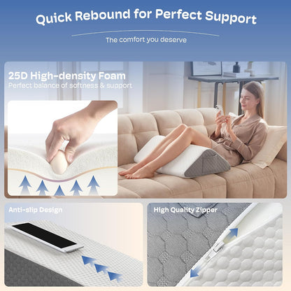 Simpledad Wedge Pillow for Sleeping, Orthopedic Bed Wedge Pillow Set