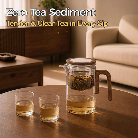 VANROS Magnetic Tea Pot, Enchanted Glass Teapot with Infuser for Loose Leaf Tea Steeper, Tea Lovers Gifts (Clear, 20 oz)