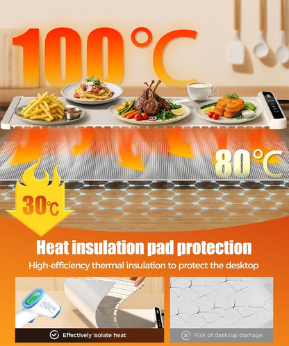 Warming Mat for Food, 26x15 Inch, Off White, Fast Heat, Child Lock