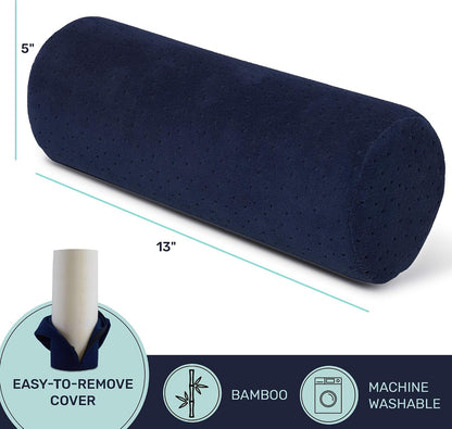 AllSett Health Firm Cervical Neck Roll Memory Foam Pillow, Bolster Pillow, Round Neck Support for Sleeping | Bolster for Bed, Legs, Back and Yoga