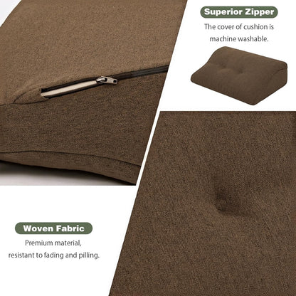 baibu Patented Dual-Layer Memory Foam Lumbar Pillow for Recliner, Brown | Large ergonomic back support for recliners, sofas and gaming chairs, with a removable machine-washable cover.