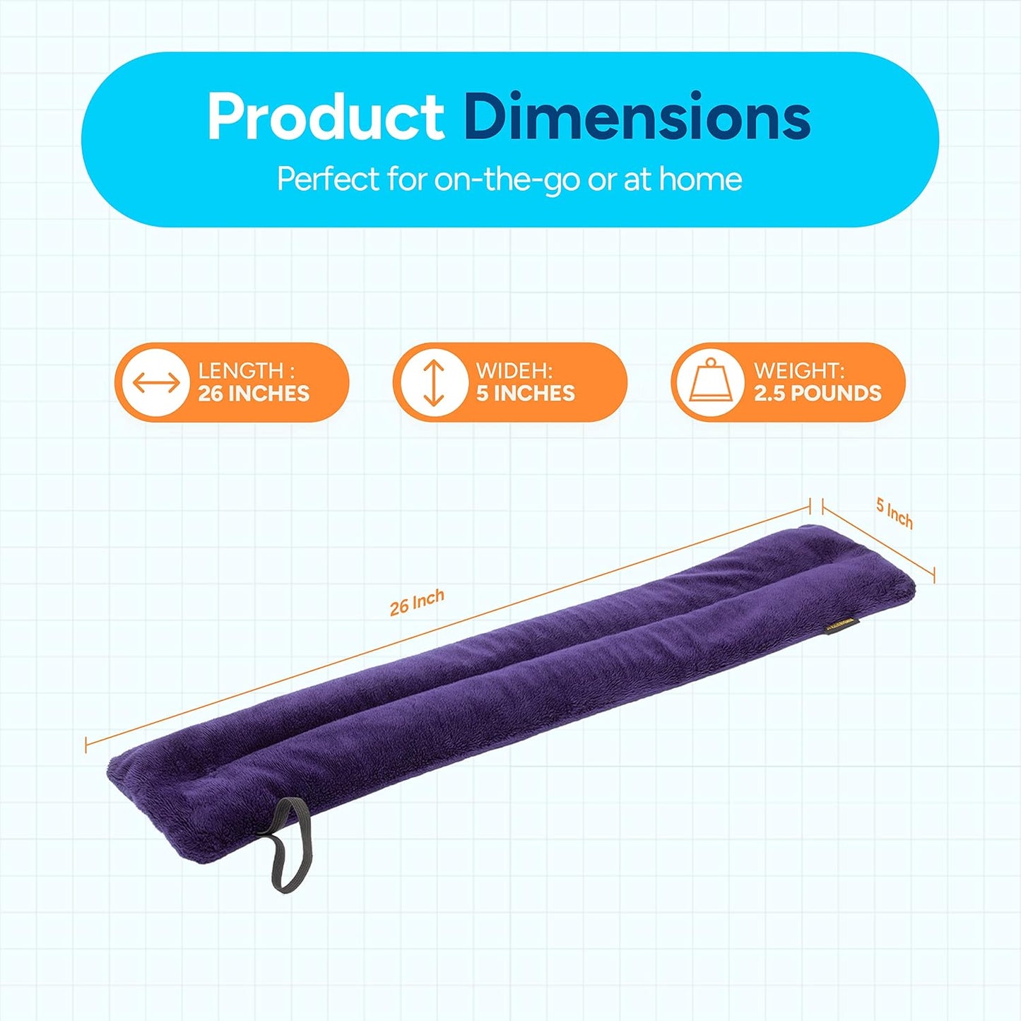 SunnyBay Microwave Heating Pad, Microwavable Heated Neck and Shoulder Wrap, Multipurpose Moist Hot/Cool 2.5lb Bean Bag Pack with Plush Cover and Elastic Fastener,26x6 Inches, Wider, Blue