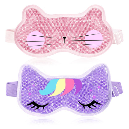 2PCS Cooling Eye Mask Gel Eye Mask, Reusable Hot Cold Therapy Cold Eye Mask for Post Surgery, Puffiness, Dark Circles, Eye Bags, Dry Eyes,color:Pink Purple，number_of_items:2