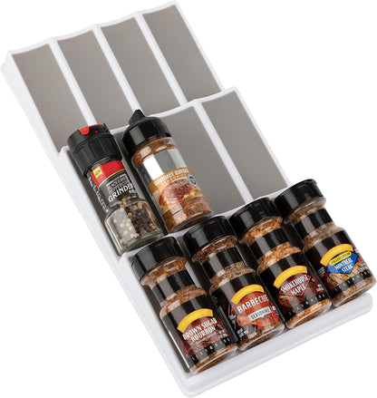 3 Tier Spice Drawer Organizer with Non-Skid Storage Tray for Kitchen