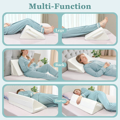 Blanket Lifter for Feet in Bed, Foot Bed Cradle Post Surgery, Sheet Elevation Wedge Foot Tent, Blanket Support Holder Foam Block, Toes Pain Knee Gypsum Legs Recovery Supplies(Heighten, Widen)