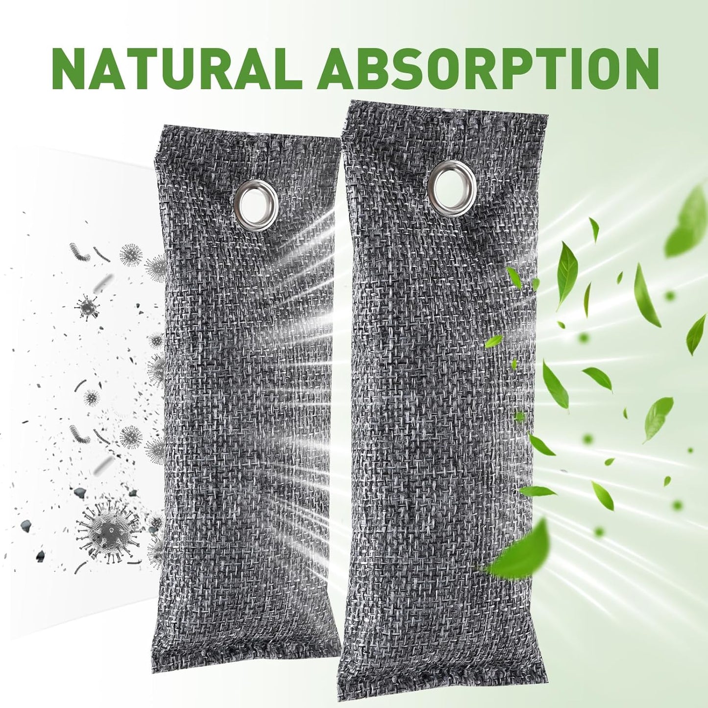 TUXIYA 8Pack Activated Charcoal Odor Absorber, Shoe Odor Eliminator | Shoe Deodorizer, Bamboo Charcoal Air Purifying For in Car, Closet, Shoe, Basement 50g/1.77oz Each
