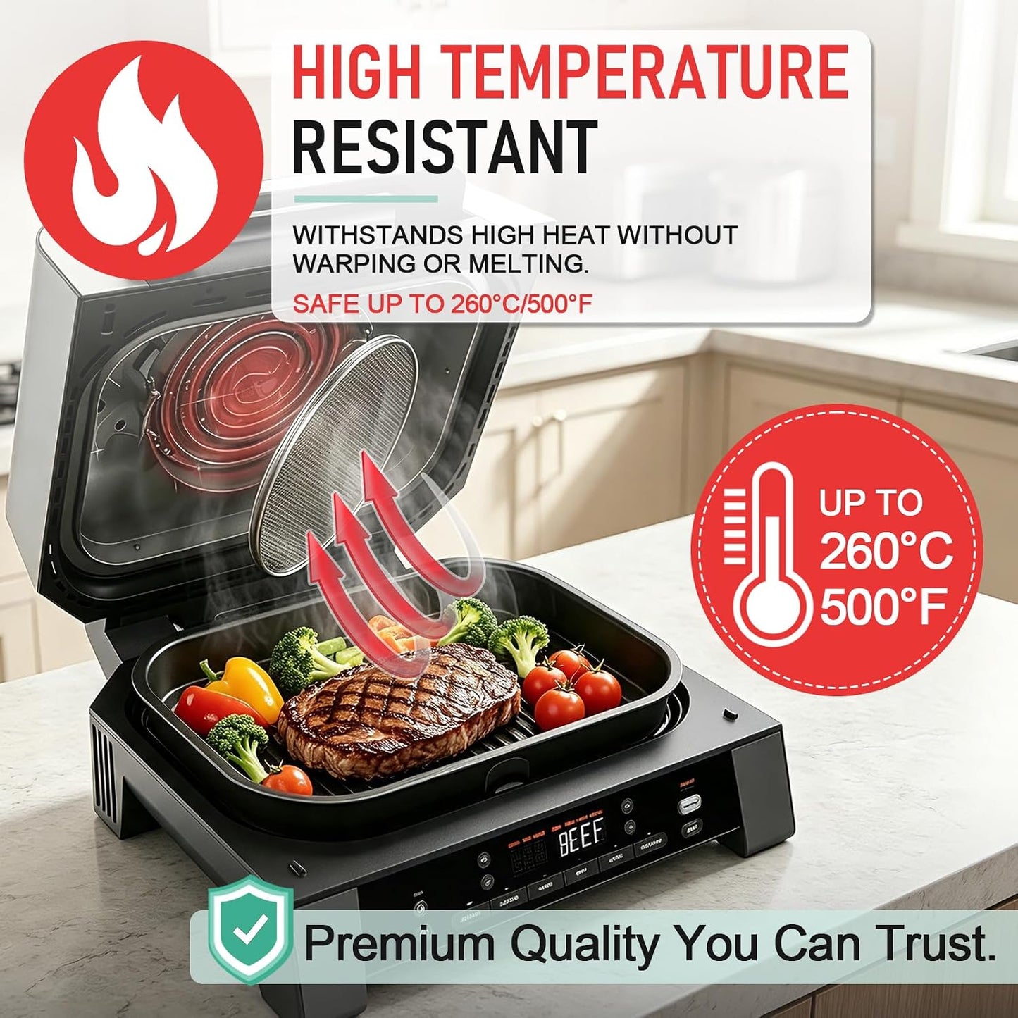 2 Packs Splatter Shield for Ninja IG651 IG600 IG601 Foodi Air Fryer Grill | For ninja ig651 foodi smart xl pro grease shield accessories, stainless steel mesh splash guard, heat resistant, easy clean