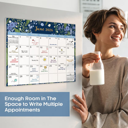 2026-2027 Magnetic Calendar for Refrigerator, Apr 2026-Dec 2027 | 21-Month Fridge Calendar 2026-2027 for Home Planning, Scheduling and Easy Organization, Greenery