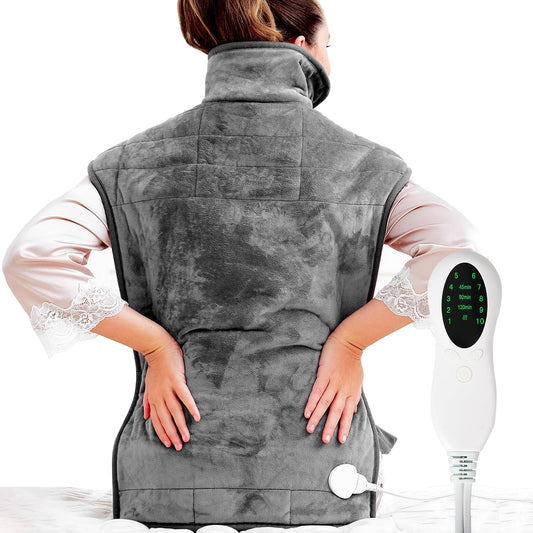 Heating Pad for Neck and Shoulders and Back,Exquisite Gifts for Mom Dad Wife Brother and Sister,Heating Pad for Back Pain Relief, Overheating Protection, Machine Washable