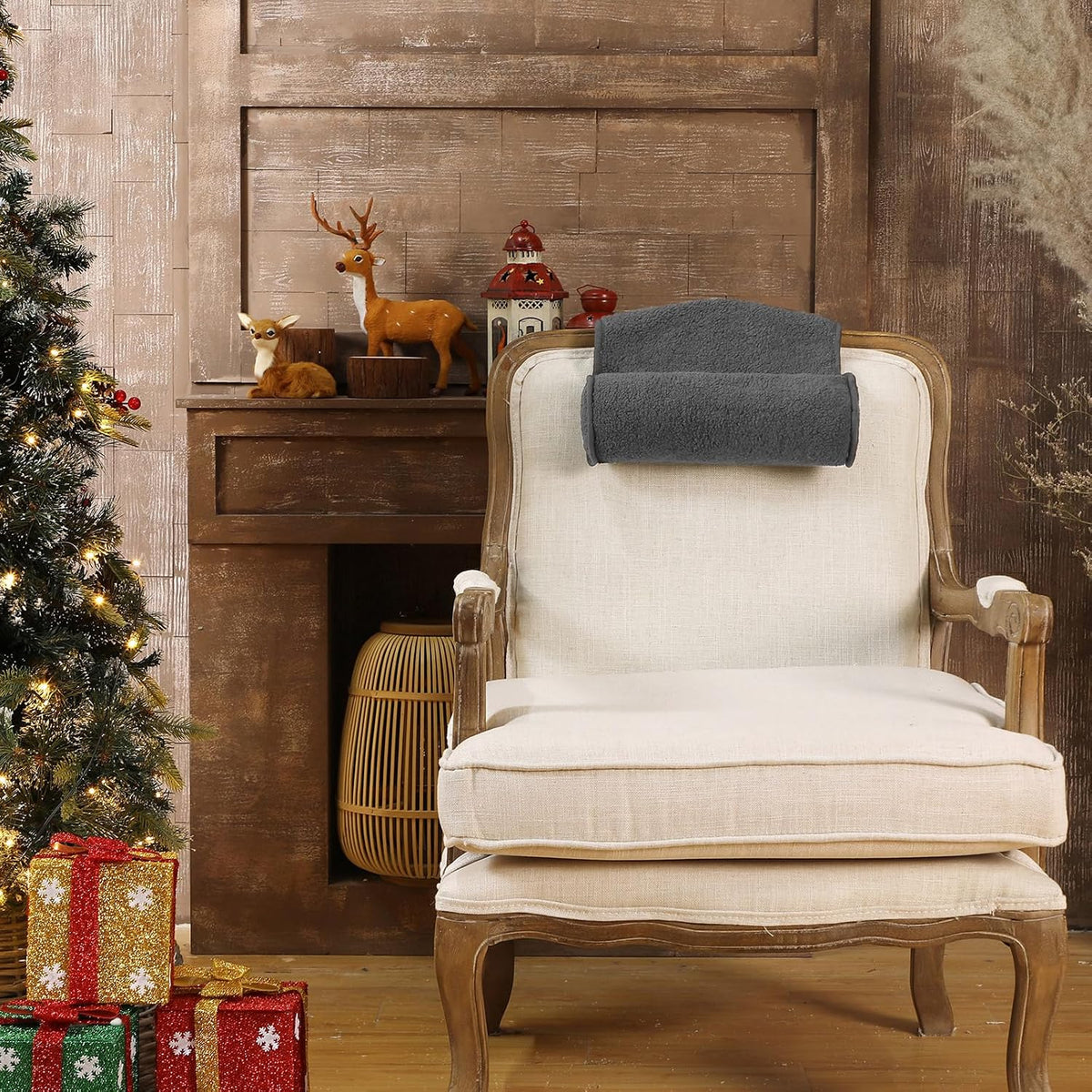 Weysat Head Neck Pillow for Recliner Chair Head Rest Roll, Gray