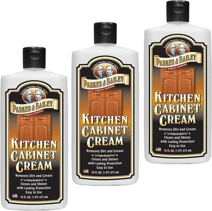Parker and Bailey Kitchen Cabinet Cream-Wood Cleaner-Grease Remover 16 oz (1) | Wood degreaser that restores and protects cabinets naturally
