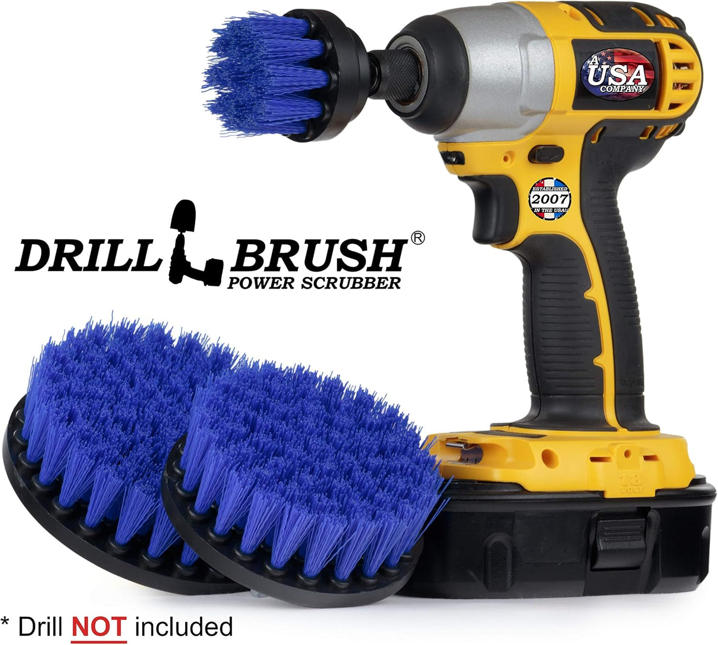 Ultra Stiff Drill Powered Cleaning Brush Set - BBQ Grill Brush - No Wires | Heavy Duty Industrial Stripping - Cordless Drill Power Scrubber Grill Brush for Household Cleaning Supplies - Rust Remover