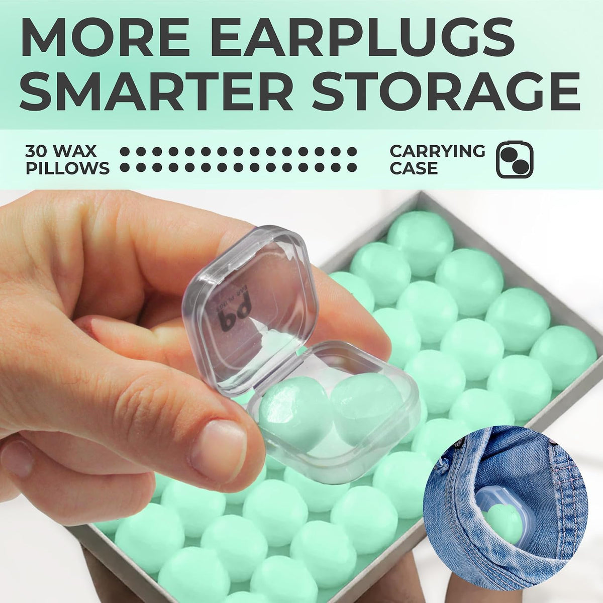 Peace&Quiet PQ Wax Ear Plugs for Sleeping - 30 Silicone Wax Earplugs