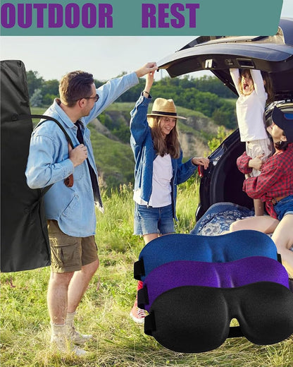 Soft 3D Blackout Sleep Eye Mask 1 Pack for Side Sleepers, Men，Women ，Adjustable Velcro, Night Blindfold,Travel Relaxation (Black)