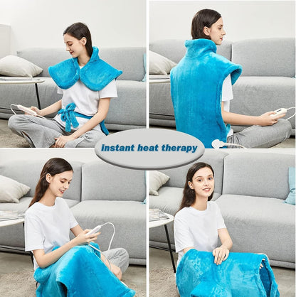 Tefici Heating Pad for Back,Birthday Gift for Women Men Mom Dad,FSA Eligible HSA Approved,24" x33"Fast Heating, Electric Heat Pad,2H Auto-Off, Neck and Shoulders and Back Heat Pad,ETL Certified,Gray