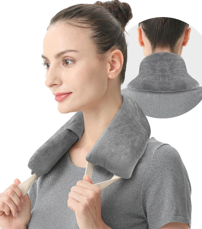 Neck Heating Pad Microwavable with Machine Washable Cover Weighted Microwave Heating Pad Neck Wrap for Shoulder Back Pain Relief, Warm Rice Bag Pack for Cramps Hot Cold Therapy 1.5lbs Lavender Scented