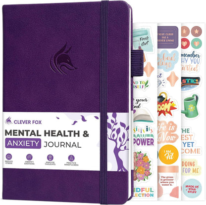 Clever Fox Mental Health & Anxiety Journal CBT Prompts 5.8x8.3 Lavender