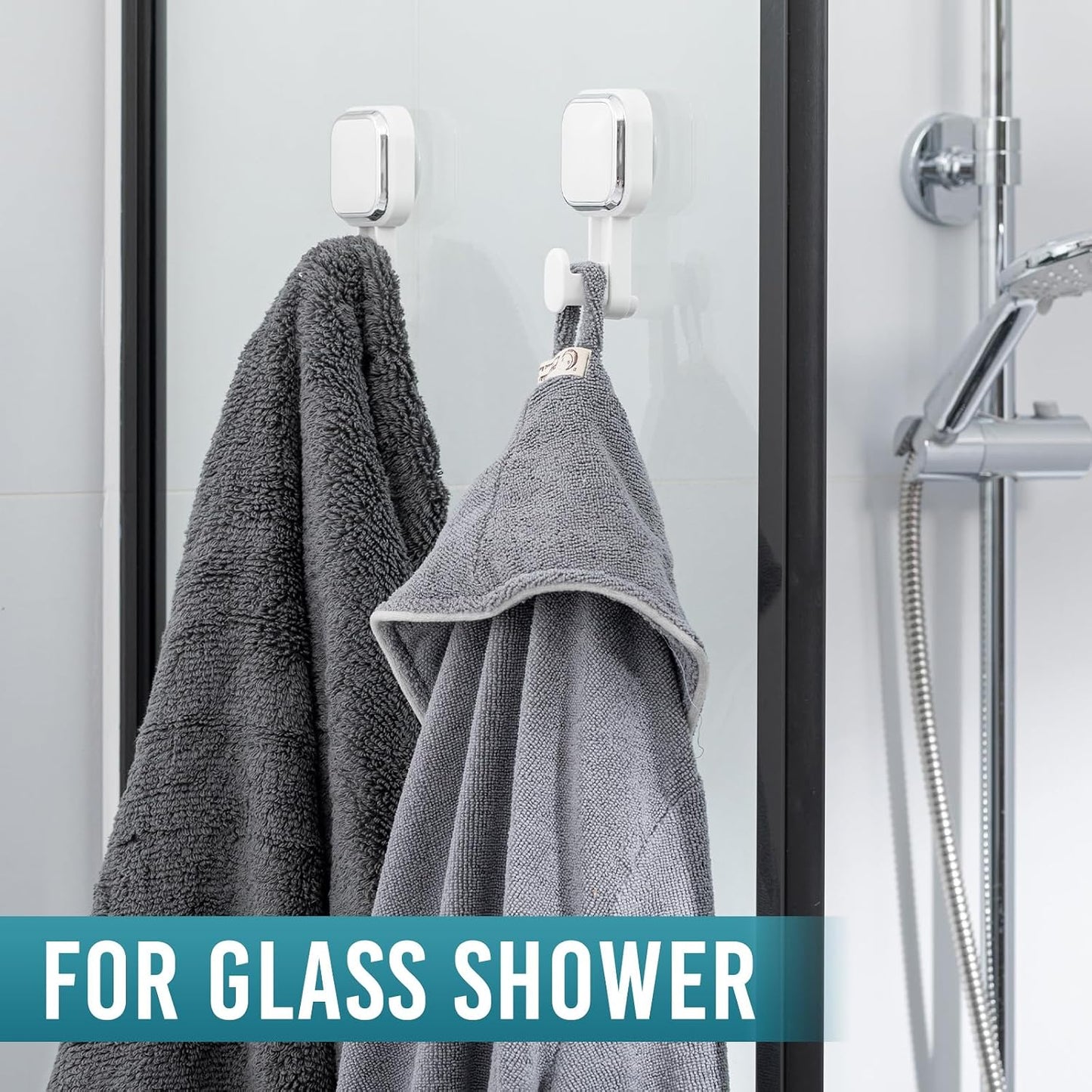 TAILI 2 Pack Upgraded Suction Cup Razor Holder for Shower Waterproof, Black | Visible Safety Indicator, Rust-Resistant Bathroom Organizer, No-Drill Glass Shower Wall Hook for Towel,Loofah,Razor,Squeegee