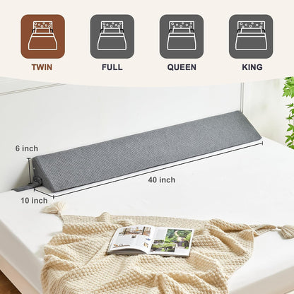 IFNOW Queen Size(60"x6"x10") Bed Wedge Pillow for Headboard, Mattress Gap Filler(0-8"), Bed Wedge for Gap Between Your Headboard and Mattress Dark Grey | High-Density Foam,Fills 0-8"Mattress Gap,Prevents Pillow & Items Falling,Works with Headboard or