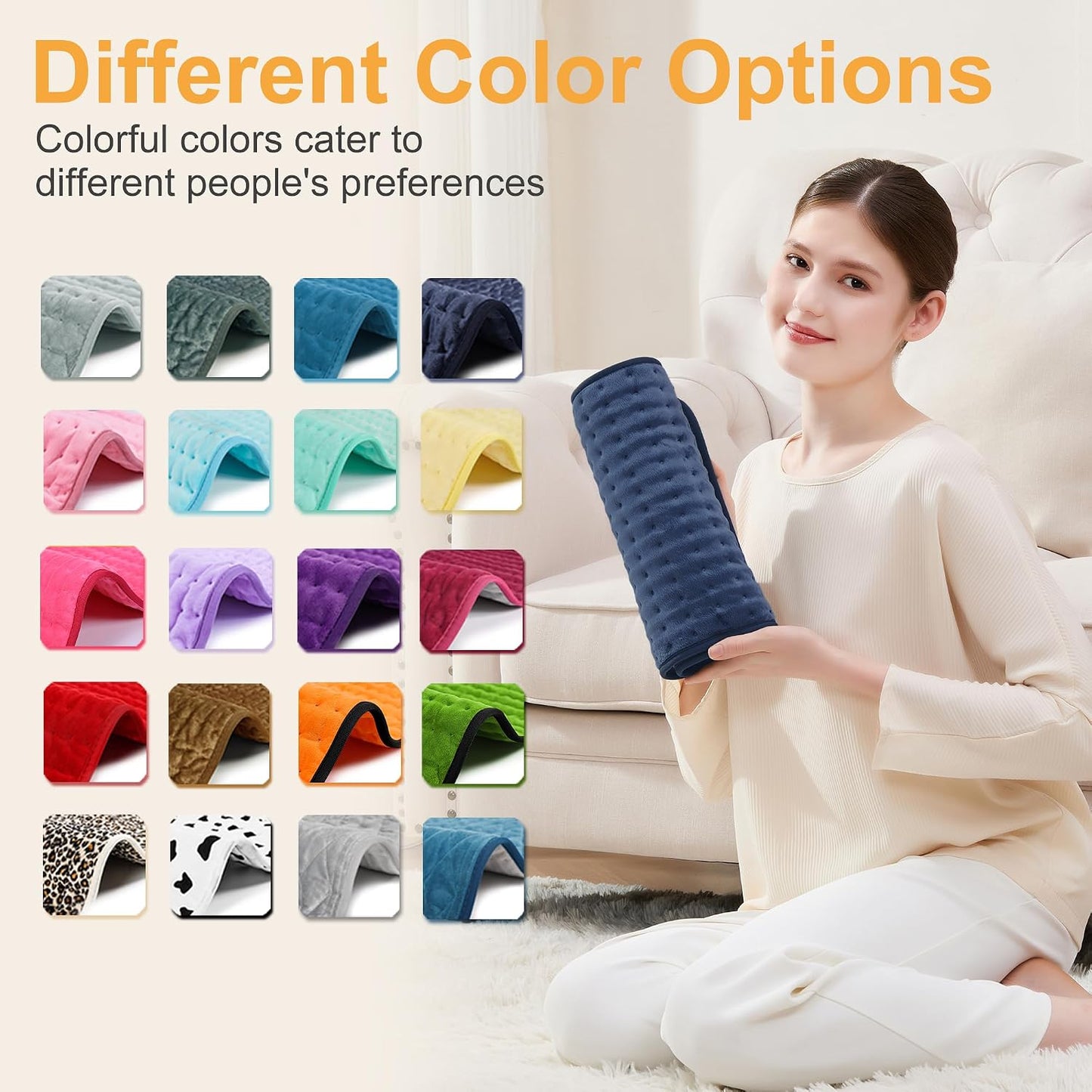 Heating Pad,Heated Blanket,Heating Pad for Back Neck,Grey,24x12 Inch | Electric Heating Pad,Dry/Moist Heat Heating Pads,Heating Pads for Shoulder,Abdomen,Heat Pad for Women Men,Birthday Gift