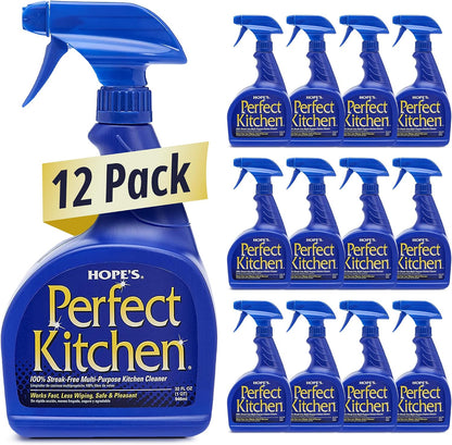HOPE'S Perfect Kitchen Cleaner Spray - 32 Oz No-Residue All Purpose Cleaning Spray - Multisurface Degreaser for Counters, Stoves, Microwaves, and More - Pet and Home Safe - Pack of 1