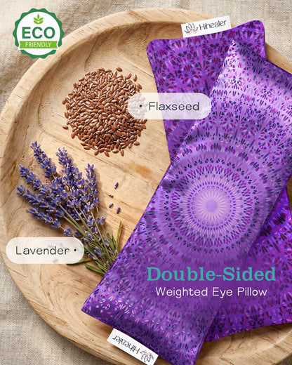Hihealer Lavender Eye Pillow for Relaxation, Yoga, Sleep, Weighted Eye Mask