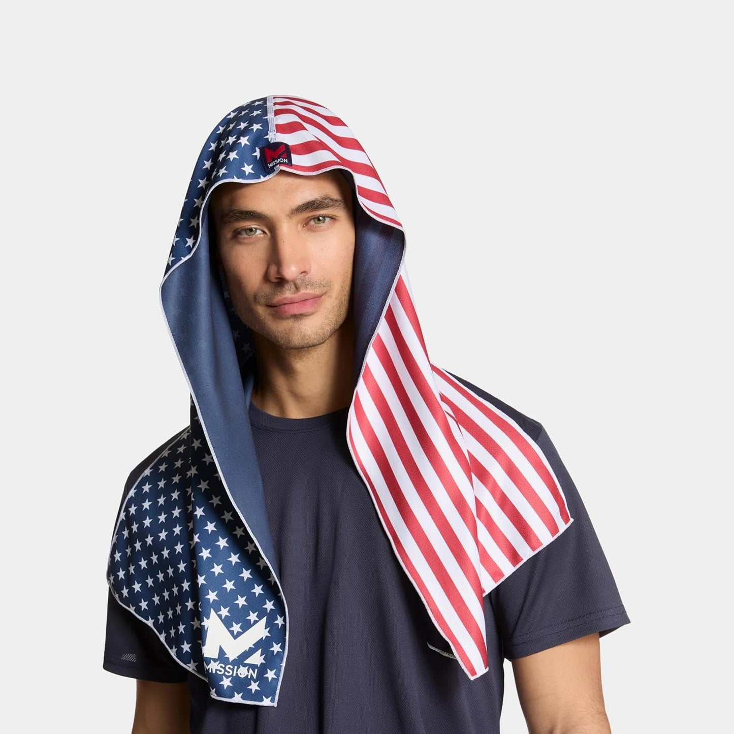 MISSION Cooling Hoodie Towel, Evaporative Cool Technology, Cools Instantly When Wet, UPF 50 Sun Protection, Contours Your Head to Stay in Place, Great for Sports, Fitness, Gym