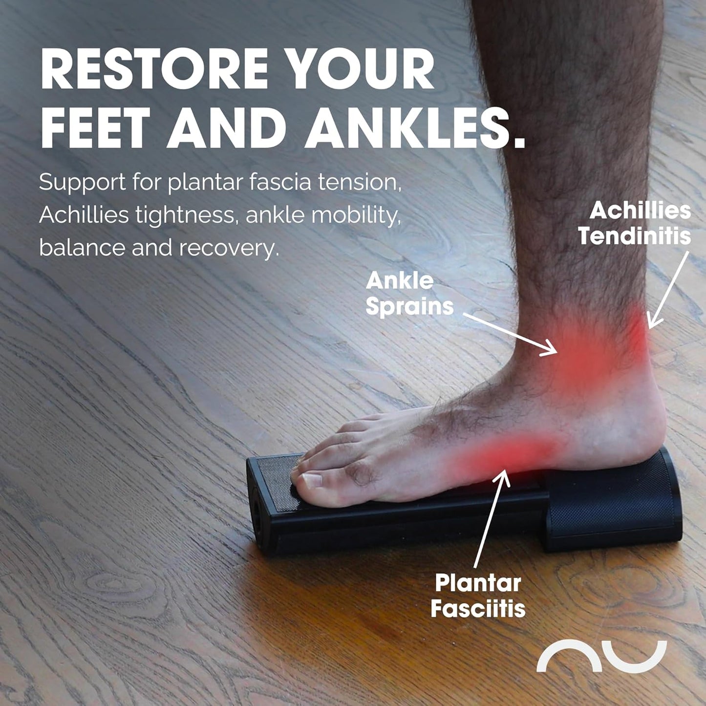 nuBase PIVOT | Split-Board Foot & Ankle Strengthener | Physical Therapy Training System for Ankle Sprains, Achilles Pain, Plantar Fasciitis & Flat Arches | Podiatrist-Developed | Includes Roller, Wedges, 95-Page Guide + nuBase App