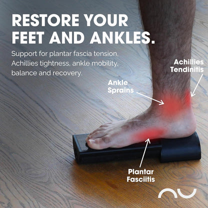 nuBase PIVOT | Split-Board Foot & Ankle Strengthener | Physical Therapy Training System for Ankle Sprains, Achilles Pain, Plantar Fasciitis & Flat Arches | Podiatrist-Developed | Includes Roller, Wedges, 95-Page Guide + nuBase App
