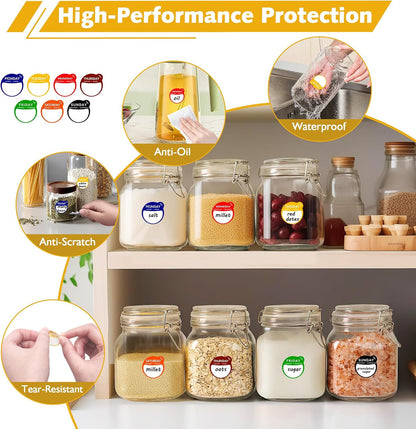 1680 Pcs 1" Square Day of The Week Labels, Removable & Writable Food Stickers in English/Español/Français for Restaurant Kitchen Containers and Inventory Management (Inches, 1 x 1)