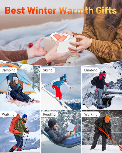 Hand Warmers Rechargeable 2 Pack, Electric Hand Warmers, Fast Heating, Portable Pocket Heater, 2 in 1 Quick Charge Hand Warmer for Outdoor Indoor, Warmer Gift for Christmas, Golf, Camping