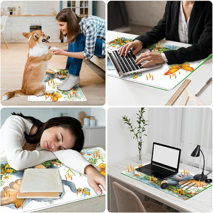 Heated Desk Pad Heated Large Mouse Pad, Electric Quickly Warm Desk Mat with 3 Levels Heating 3 Hours Auto Shut-Off, 31.5" x 13" Warm Gaming Mousepad Hand Foot Warmer, Baby Elephant
