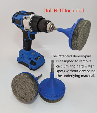 Pool Tile Cleaning Tool - Drill Attachment Cleaning Pad Removes Calcium and Hard Water Spots from Waterline Pools Tile (1 Pad), Blue