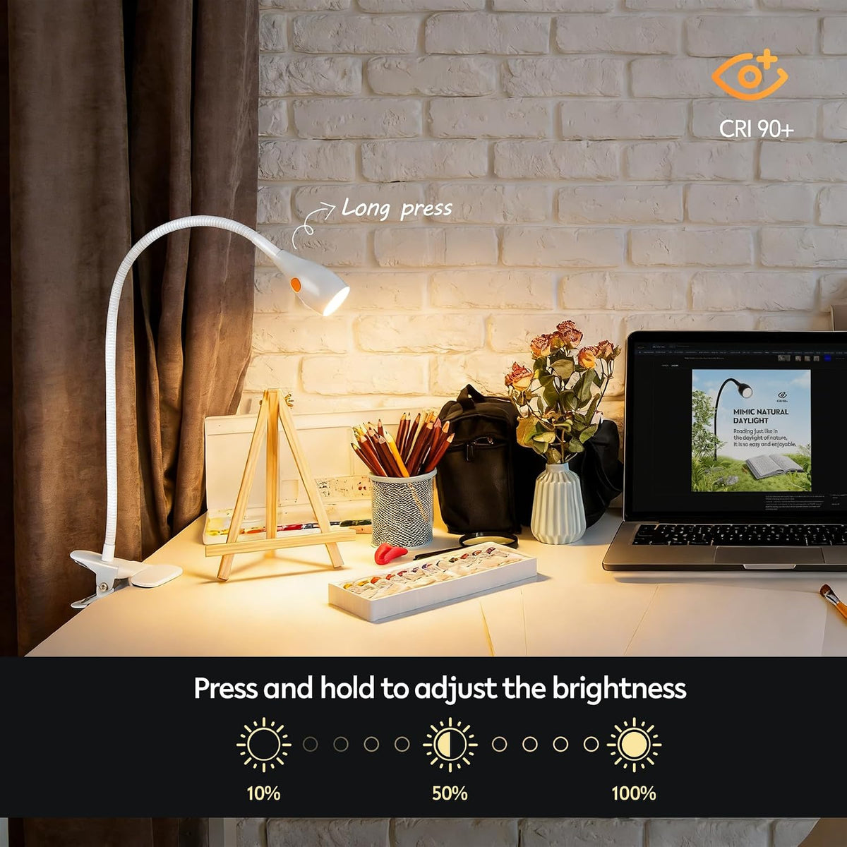 acegoo Minimalist Clip On Reading Light, Head Switch Headboard Book Lamp