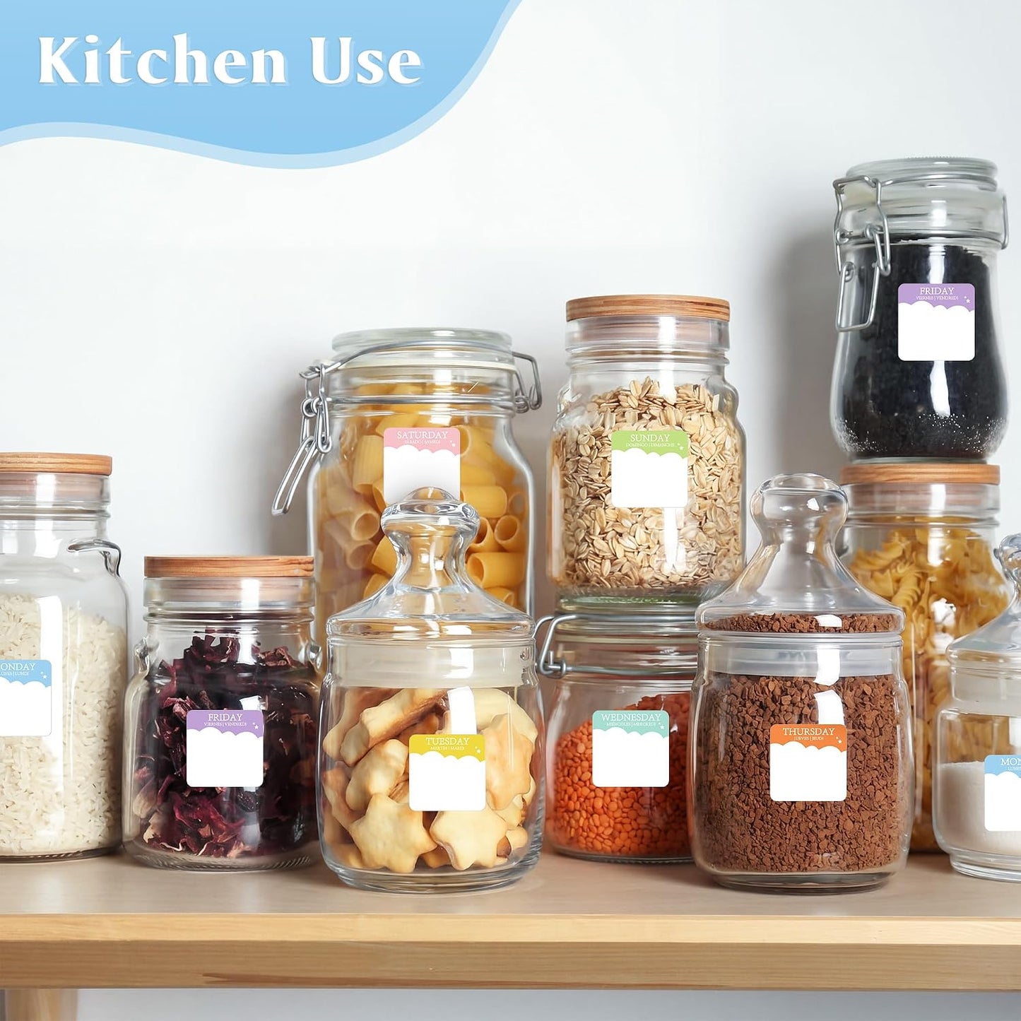 Sayglossy 7000 Pcs Day of the Week Food Labels, Removable Date Stickers for Food, Monday to Sunday Dots, Self Adhesive Stickers for Restaurant Kitchen Container & Organization(Macaron Color,Round)