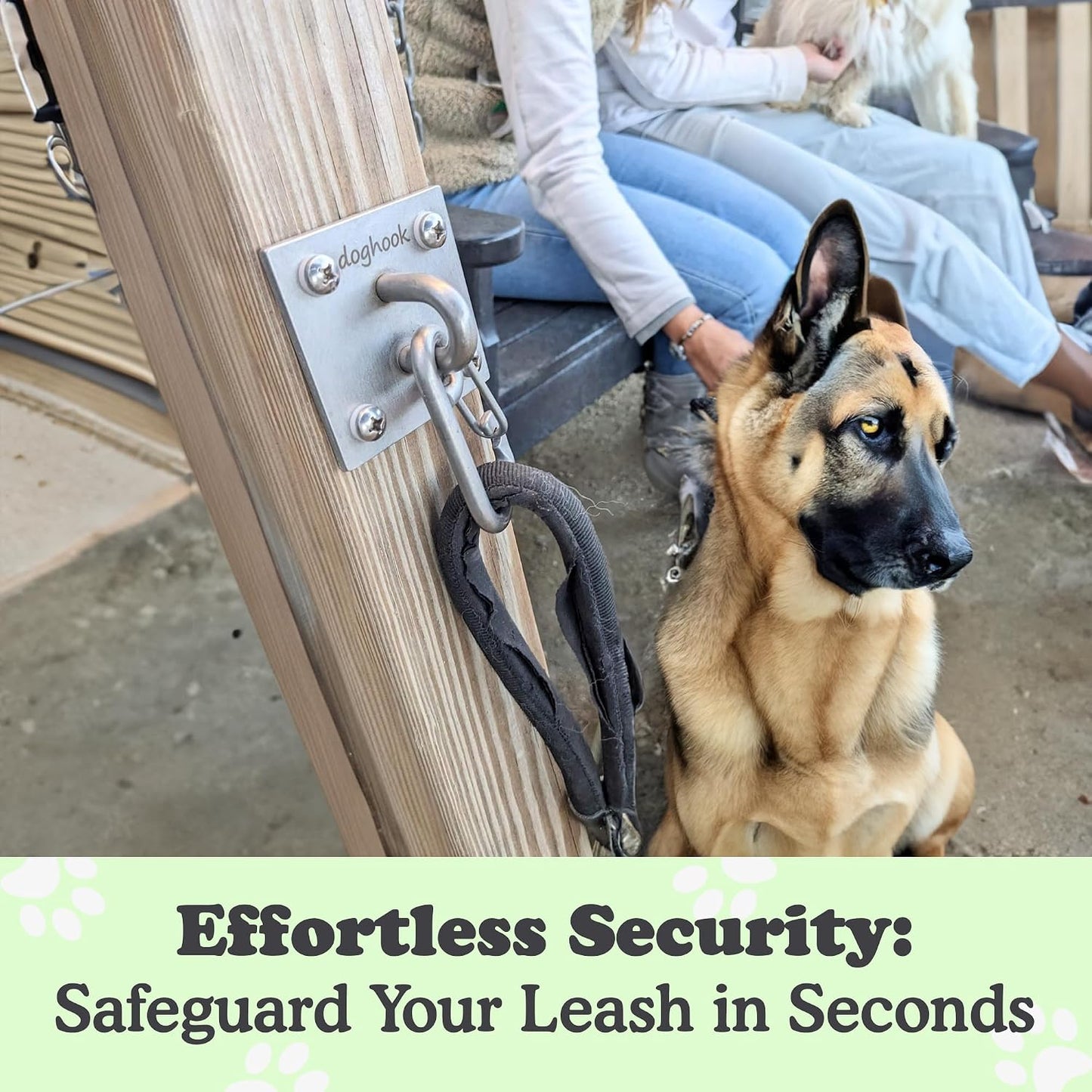 Canine Hitch- Secure Dog Leash Parking Indoor- Outdoor Wall Hook with Clip - Tie Out Stainless Steel - Practical Lead Management for Home & Business