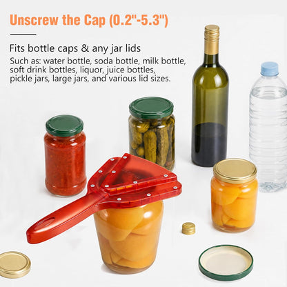Uinxan Patented Jar Opener, Ideal for Weak Hands & Seniors with Arthritis | Effortlessly Opens 0.2"-5.3" Stubborn Lids & Screw Bottle Caps, Handheld Manual, Durable 304 Stainless Steel (Blue)