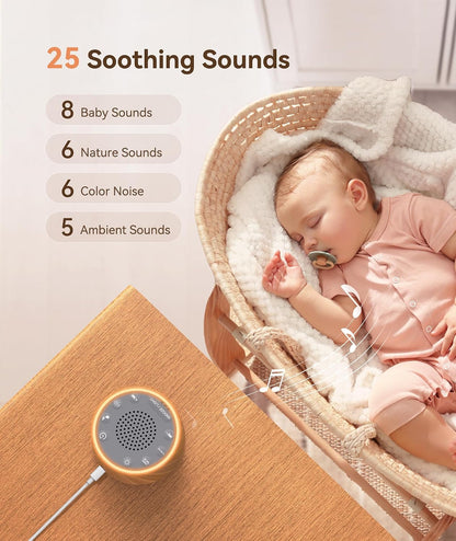 Dreamegg White Noise Machine - Sound Machine for Adult Baby Kid, Noise Machine for Sleeping with 24 Calming Sound, Ambient Nightlight, Continuous or Timer, Loud Sleep Machine for Home Nursery Office
