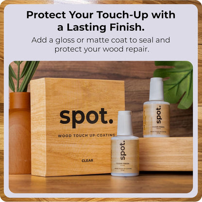 Light Brown Wood Stain Repair Kit, Brush-On Touch-Up Stain Bottles, Golden Oak, Early America, Cherry, Red Oak, Interior and Exterior Wood, 4 fl oz Total by spot.