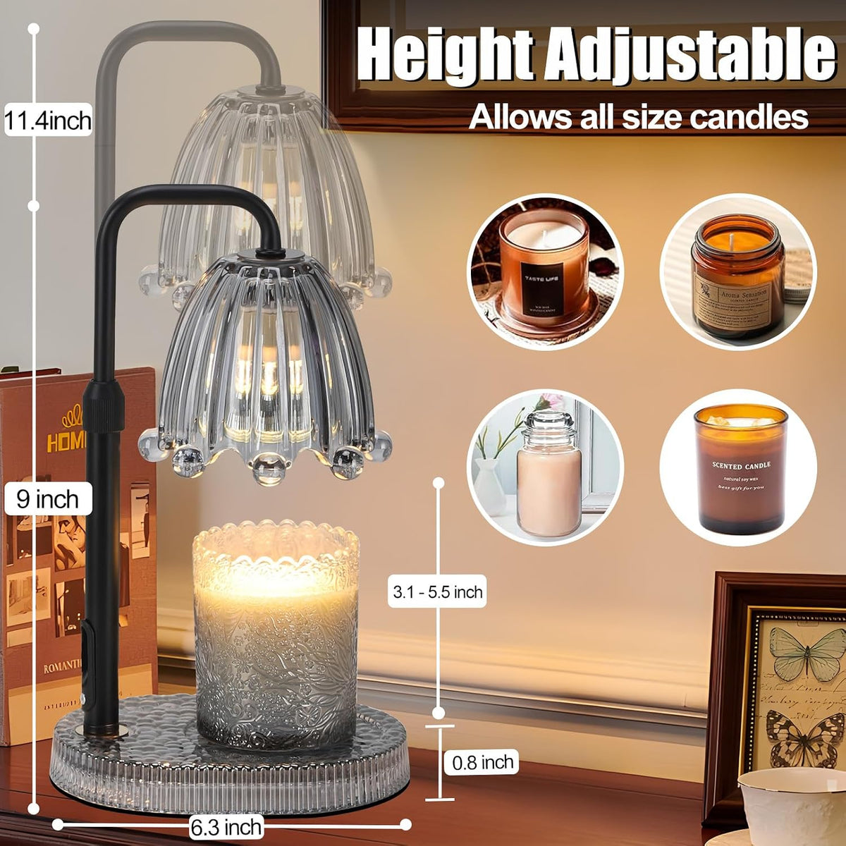 Candle Warmer Lamp with Timer,Birthday Gifts for Women