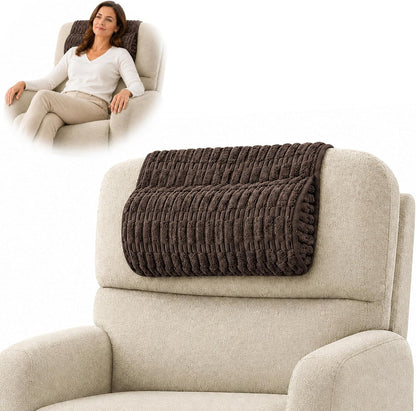 Memiss Recliner Pillow Soft Corduroy Neck Pillow for Recliner (Brown) | Corduroy cover, PP cotton fill, anti-slip dots, hook and loop fastener, removable washable cover, recliner sofa car chair