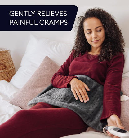 GENIANI Back Pain & Relaxation Gifts for Women – Electric Heating Pad for Back, Neck & Shoulders, Soft Microplush Electric Throw Heating Pad for Period Comfort, Fast Heating, Auto Shut Off, 12"x24"