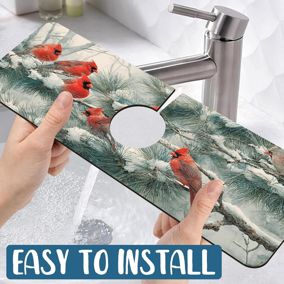 Faucet Mat for Kitchen Sink Absorbent Splash Guard Bathroom 23.5"X5.5"