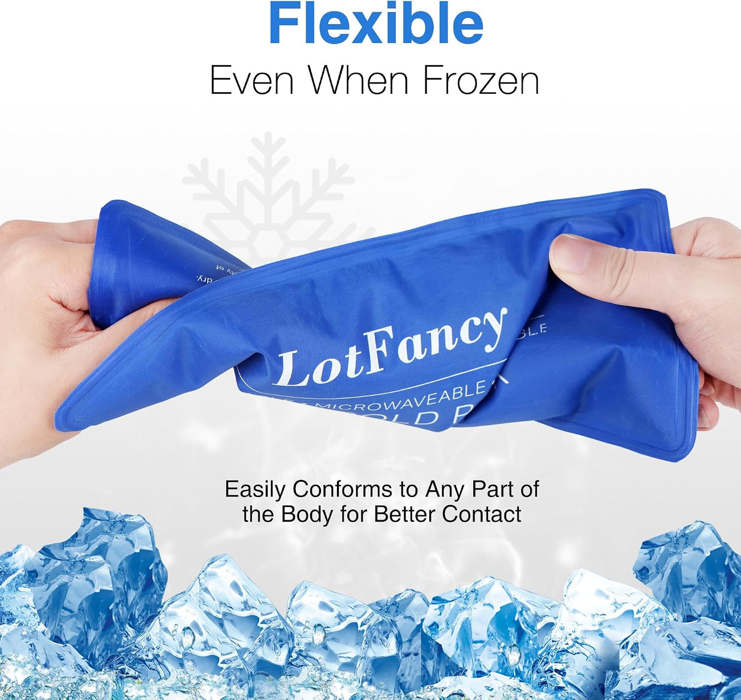 LotFancy Gel Ice Packs, 2pc Reusable Hot Cold Pack for Therapy, Heating Cooling Gel Pad, Pain Relief for Face, Head, TMJ, Wisdom Teeth, Oral Facial Surgery, Sport Injuries, Migraine, Muscle Joint