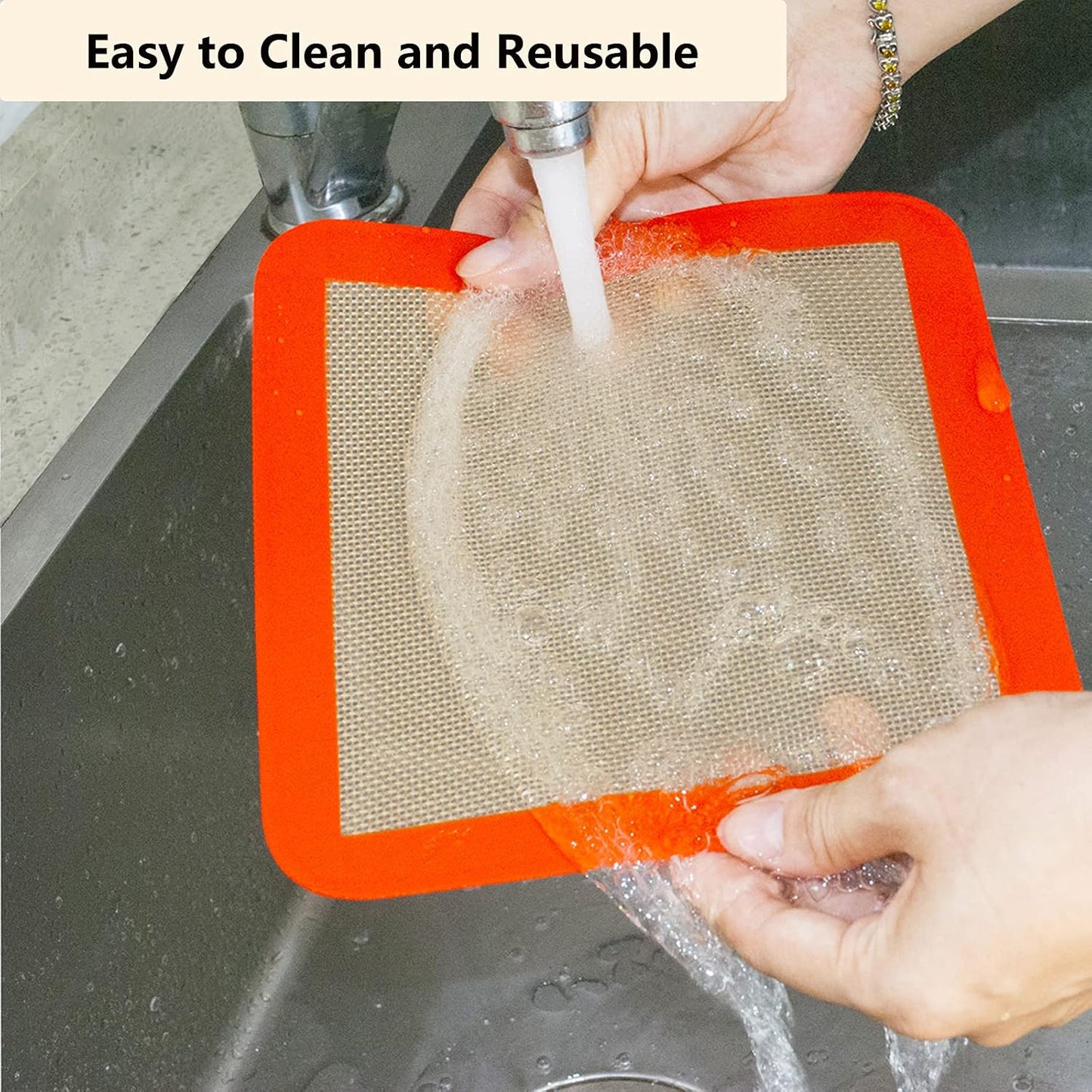 AMYONE 11x11 Silicone Baking Mat, Square Air Fryer Liner, Platinum, 2 Pack | For 11x11 Square Cake Pan/Cheesecake Pan/Toaster Oven/XL Air Fryer, Food Grade Silicone Baking Sheet Liner for Cake/Cookie