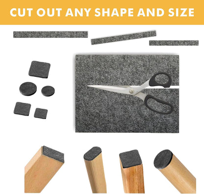 Felt Furniture Pads Self-Adhesive for Hardwood Floors, 8pcs 8" x 6" x 1/5" Cuttable Furniture Pads Square Furniture Movers, Floor Protector Cut into Any Shape, Beige