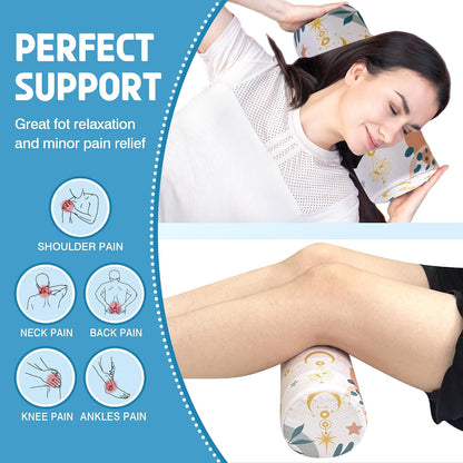 Neck Roll Pillow for Sleeping,Ergonomic Cylinder Tube Pillows for Cervical Spine and Neck Support,Versatile Roll Pillow for Bed,Office,and Travel,Memory Foam Bolster with Washable Cover