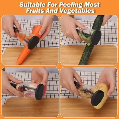 3 in1 vegetable peeler with container.New with box storage kitchen special fruitpeeler,Peeling knife with storage box in kitchen tool.Fruits and veggie peeler with catcher