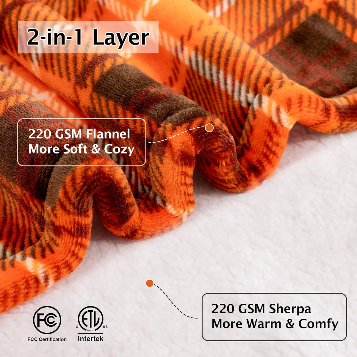 Heated Electric Blanket, Red Christmas Sherpa Plaid Throw Blanket