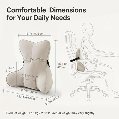 Back Pillow for Couch and Recliner, Lumbar Support Pillow for Sofa Sitting, Back Support Cushion for Office Chair, Ergonomic Back Cushion for Sitting Comfort, Slate Blue